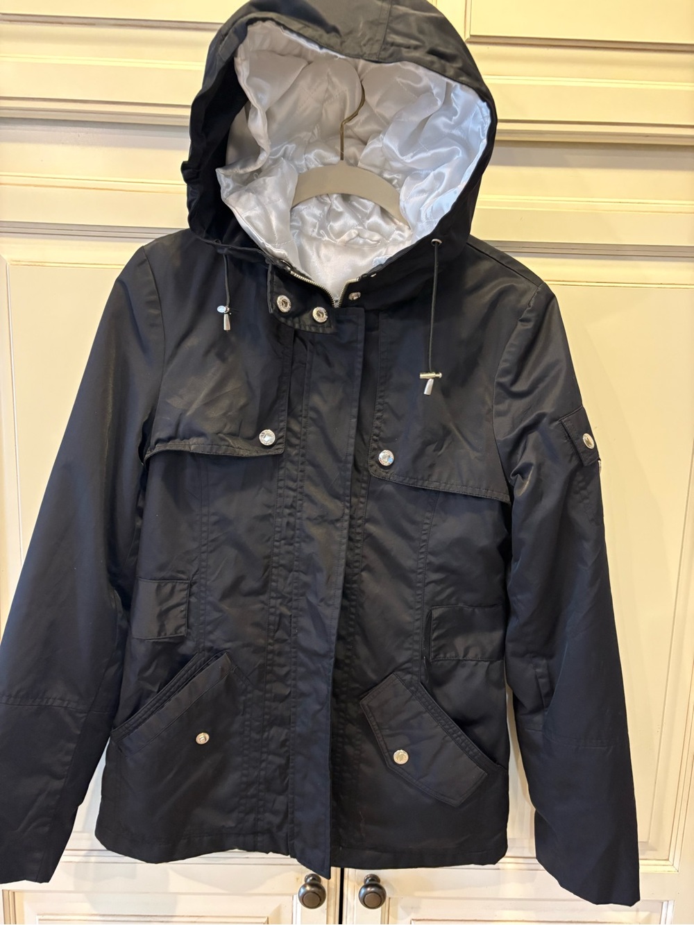 Women's/Girls  Vintage GUESS Hooded Anorak Jacket Size XS Black